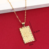 24K Islamic Allah Pendant Necklace Religious Muslim Chain Jewelry