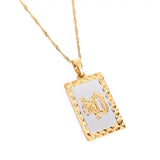24K Islamic Allah Pendant Necklace Religious Muslim Chain Jewelry