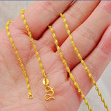 24K Link Chain Necklace for Women Pendant Collier Femme Choker High African Jewe