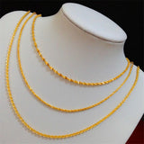 24K Link Chain Necklace for Women Pendant Collier Femme Choker High African Jewe