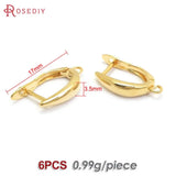 24K U Drop Earring Hooks Stud Clip Loop Clasps Jewelry Diy Findings