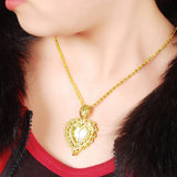 Heart Pendant Necklace 24K Gold Plated Wedding Party Jewelry Gift
