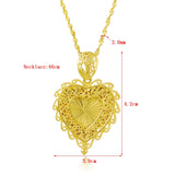 Heart Pendant Necklace 24K Gold Plated Wedding Party Jewelry Gift