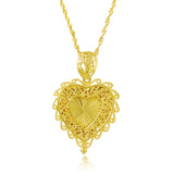 Heart Pendant Necklace 24K Gold Plated Wedding Party Jewelry Gift