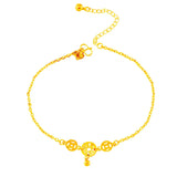 24K Plated Coin Charm Anklet for Women Girls Couples Family
