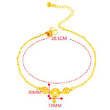 24K Plated Coin Charm Anklet for Women Girls Couples Family