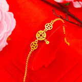 24K Plated Coin Charm Anklet for Women Girls Couples Family