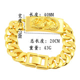 Dragon Phoenix Bracelet 24K Plated Sandblasting Watch Buckle