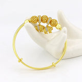 24K Plated Zircon Elephant Beaded Bangle Wedding Jewelry