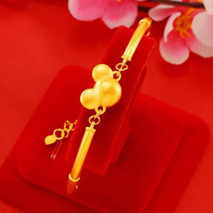 24K Plated Charm Bracelet for Women Mikey Cuff Bracelets