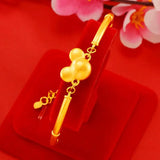 24K Plated Charm Bracelet for Women Mikey Cuff Bracelets