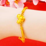 24K Plated Charm Bracelet for Women Mikey Cuff Bracelets