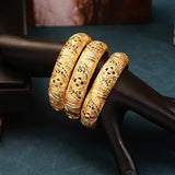 24K Plated Copper Bangles Open Cuff Bracelets