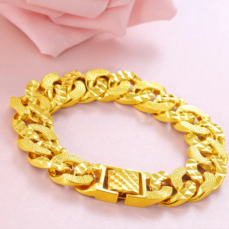 24K Plated Cross Border Euro Coins Bracelet for Men