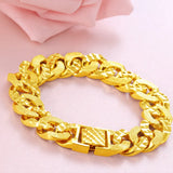24K Plated Cross Border Euro Coins Bracelet for Men
