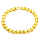 24K Plated Cuban Love Heart Pendant Bracelets for Women
