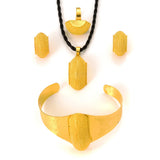 24K Plated Ethiopian Big Size Jewelry Set Plate Africa Bride Wedding Gift
