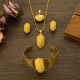 24K Plated Ethiopian Big Size Jewelry Set Plate Africa Bride Wedding Gift