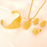 24K Plated Ethiopian Big Size Jewelry Set Plate Africa Bride Wedding Gift