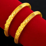 24K Plated Hollow Out Bracelet Bangle for Women Jewelry