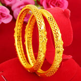 24K Plated Hollow Out Bracelet Bangle for Women Jewelry