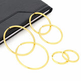 24K Plated Hoop Earrings For Women 20/30/40mm Round Circle Ear Hook