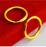 24K Plated Hoop Earrings For Women 20/30/40mm Round Circle Ear Hook