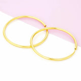 24K Plated Hoop Earrings For Women 20/30/40mm Round Circle Ear Hook