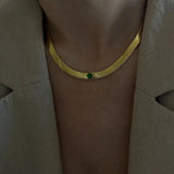 24K Plated Zircon Necklace Pendant Chain Wedding Anniversary