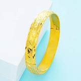 24K Plated Clasp Bracelets Bangle for Women Golden Jewelry