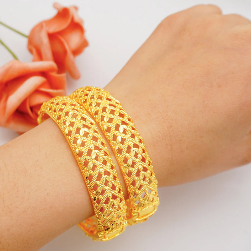 24K Plated Women Wedding Party Bracelet Bride Bangle Indian Jewellery