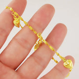 24K Plating Water-wave Chain Bracelet Yellow Jewelry Gift