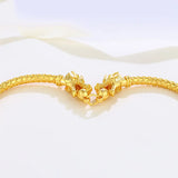 24K Men's Double Headed Dragon Bracelet, Retro Domineering Cuff