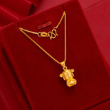 24K Original 3D Little Fortune Pendant Necklace Pure 999 Chains Necklaces