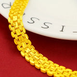 24K Pure Bracelet Men's Jewelry Sandblasted Watch Buckle Bracelet