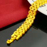 24K Pure Bracelet Men's Jewelry Sandblasted Watch Buckle Bracelet