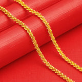 24K Caterpillar Necklace Wedding Dubai 999 Plated Chain Jewelry