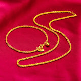 24K Caterpillar Necklace Wedding Dubai 999 Plated Chain Jewelry