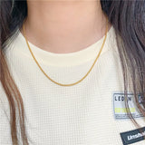 24K Caterpillar Necklace Wedding Dubai 999 Plated Chain Jewelry