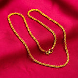 24K Caterpillar Necklace Wedding Dubai 999 Plated Chain Jewelry