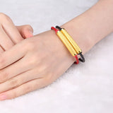 24K Pure Bracelet Necklace Red Pu Rope Weaving Couples Jewelry Christmas
