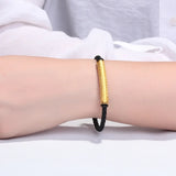 24K Pure Bracelet Necklace Red Pu Rope Weaving Couples Jewelry Christmas