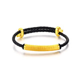 24K Pure Bracelet Necklace Red Pu Rope Weaving Couples Jewelry Christmas