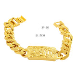 24K Pure Bracelet Men Sandblasted Buckle Hand Chain