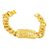 24K Pure Bracelet Men Sandblasted Buckle Hand Chain