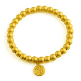 24K Pure Lucky Bead Bracelet Necklace for Women Bride Wedding Engagement