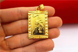 24K Pure Eagle Tiger Relief Square Pendant Men's Women's Brass Jewelry
