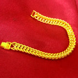 24K Pure Yellow Bracelets for Men Classic Jewelry