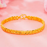 24K Pure Yellow Original Watch Chain Bracelet for Women