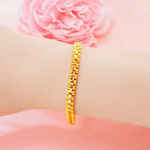 24K Pure Yellow Original Watch Chain Bracelet for Women